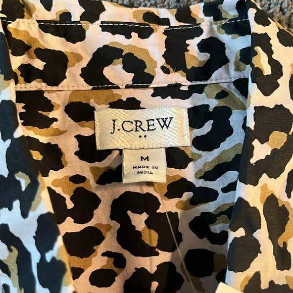 NWT J. Crew leopard button-up cotton poplin shirt in signature fit - Picture 7 of 9